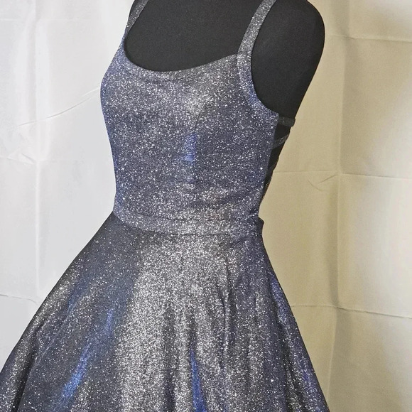 Sherri Hill Shimmery Blue/Purple Iridescent Ball Gown  6 Prom Dance Quinceanera - Picture 5 of 15